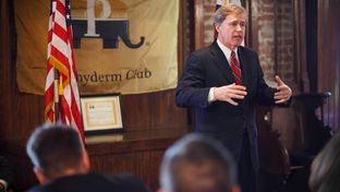 State Rep. Dan Branch, who is running for Attorney General, speaks to the Pachyderm Club in Houston Thursday Nov. 14, 2013.