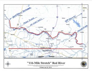 Map of disputed 116-mile stretch of the Red River.