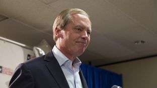 Lt. Gov. David Dewhurst delivering his concession speech after losing his re-election bid on May 27, 2014.