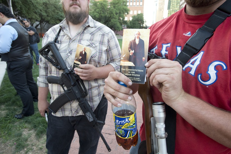 Tarrant County open carry gun owners rally at the Republican Convention on June 5, 2014.