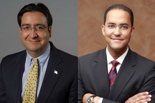 Former U.S. Rep. Pete Gallego (left) was ousted by Republican Will Hurd, right, in the 2014 CD-23 contest.