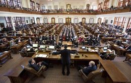 Gov. Rick Perry delivers a farewell speech to a joint session of the Texas House and Senate on Jan. 15, 2015.