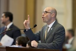 Ways and Means chair State Rep.Dennis Bonnen, R-Angleton, while debating State Rep. Sylvester Turner on HB11 border security bill March 18, 2015.