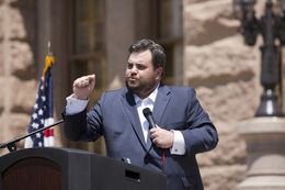 Rep. Jonathan Stickland R-Bedford speaks during the Texas Tax Day Tea Party Rally at the Texas Capitol on April 15th, 2015