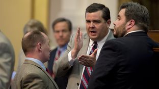 Chairman State Rep. Larry Phillips, R-Sherman, sponsor of HB 910 open carry legislation, just before final passage of the bill April 17, 2015 by a 96-35 House vote.