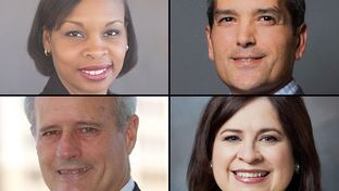 The four leading contenders for San Antonio mayor (clockwise from upper left): Ivy Taylor, Mike Villarreal, Leticia Van de Putte and Tommy Adkisson