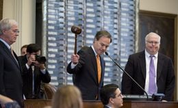 House Speaker Joe Straus gavels out the 84th session of the Texas Legislature on June 1, 2015.