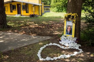 A memorial for Sandra Bland at the site of her arrest.