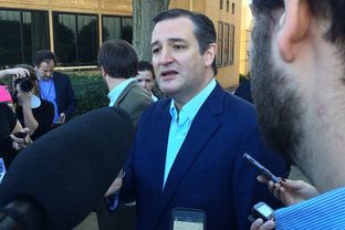 Ted Cruz speaks to reporters on the campus of Bob Jones University in Greenville, S.C. on Nov. 14, 2015.