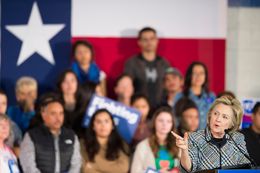 Democratic presidential candidate Hillary Clinton speaks at Mountain View College in Dallas on Nov. 17, 2015.