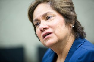 Sarah R. Saldaña, director of U.S. Immigration and Customs Enforcement, at ICE headquarters in Washington, D.C., December 9, 2015.