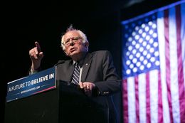 Bernie Sanders speaks at a rally in Dallas on February 27, 2015.