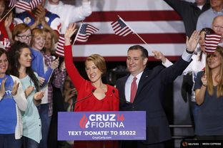 Republican U.S. presidential candidate Ted Cruz holds a campaign rally to announce Carly Fiorina as his running mate in Indianapolis, Indiana on April 27, 2016. REUTERS/Aaron Bernstein