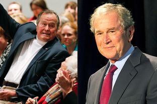 George H.W. Bush (l) and George W. Bush
