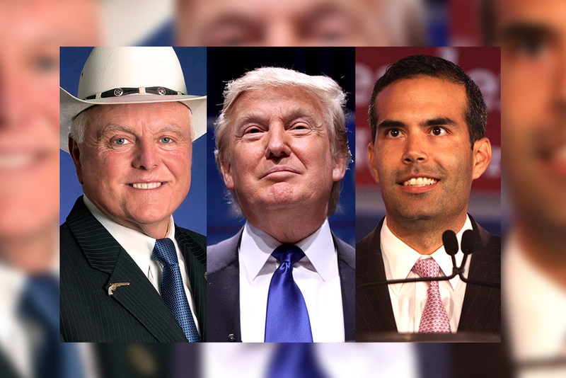From left: Texas Agriculture Sid Miller, 2016 Republican presidential nominee Donald Trump and Texas Land Commissioner George P. Bush.