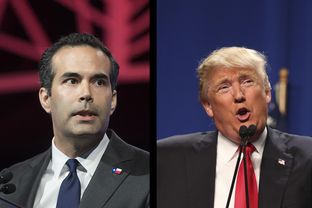 Texas Land Commissioner George P. Bush (l.) and Republican nominee Donald Trump.