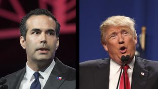 Texas Land Commissioner George P. Bush (l.) and President Donald Trump.