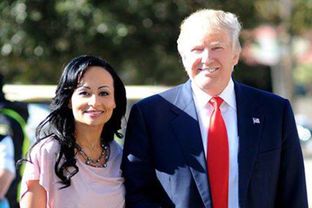 Campaign spokeswoman Katrina Pierson and Republican presidential nominee Donald Trump.
