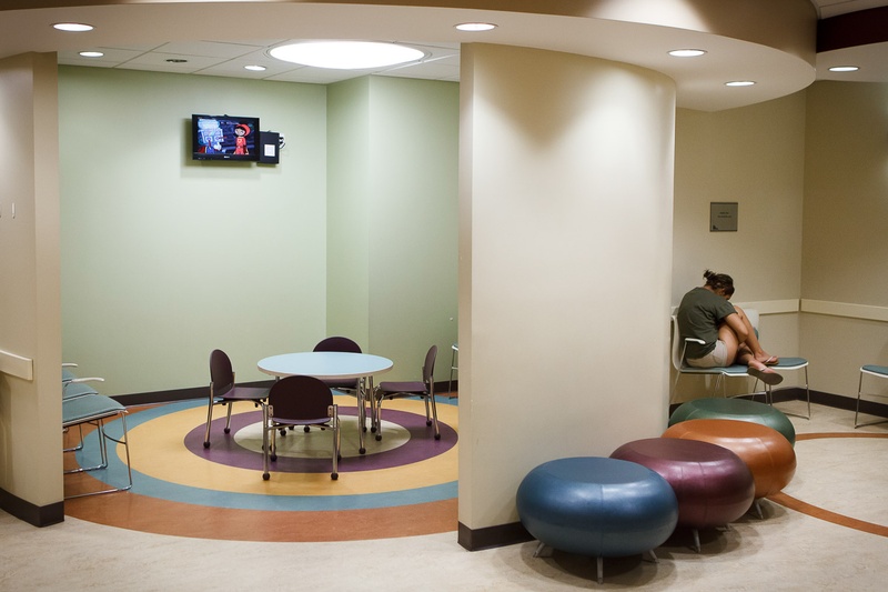 A woman reflects quietly in the waiting room at Planned Parenthood of Gulf Coast's ambulatory surgical center in Houston Friday, August 2, 2013.