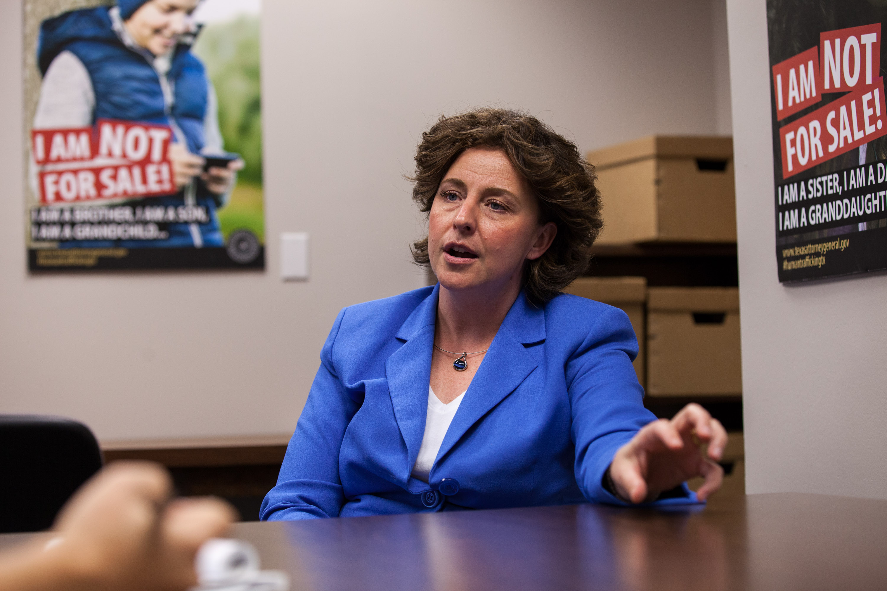 Kirsta Melton, a former Bexar County prosecutor who now leads the Texas Attorney General’s Office's sex-trafficking unit, in her Austin office on Sept. 26, 2016. Sex-trafficking convictions in Texas have climbed since 2011.