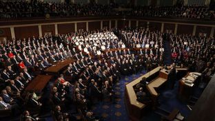 President Donald Trump addresses a joint session of Congress in Washington, D.C. on Feb. 28, 2017.