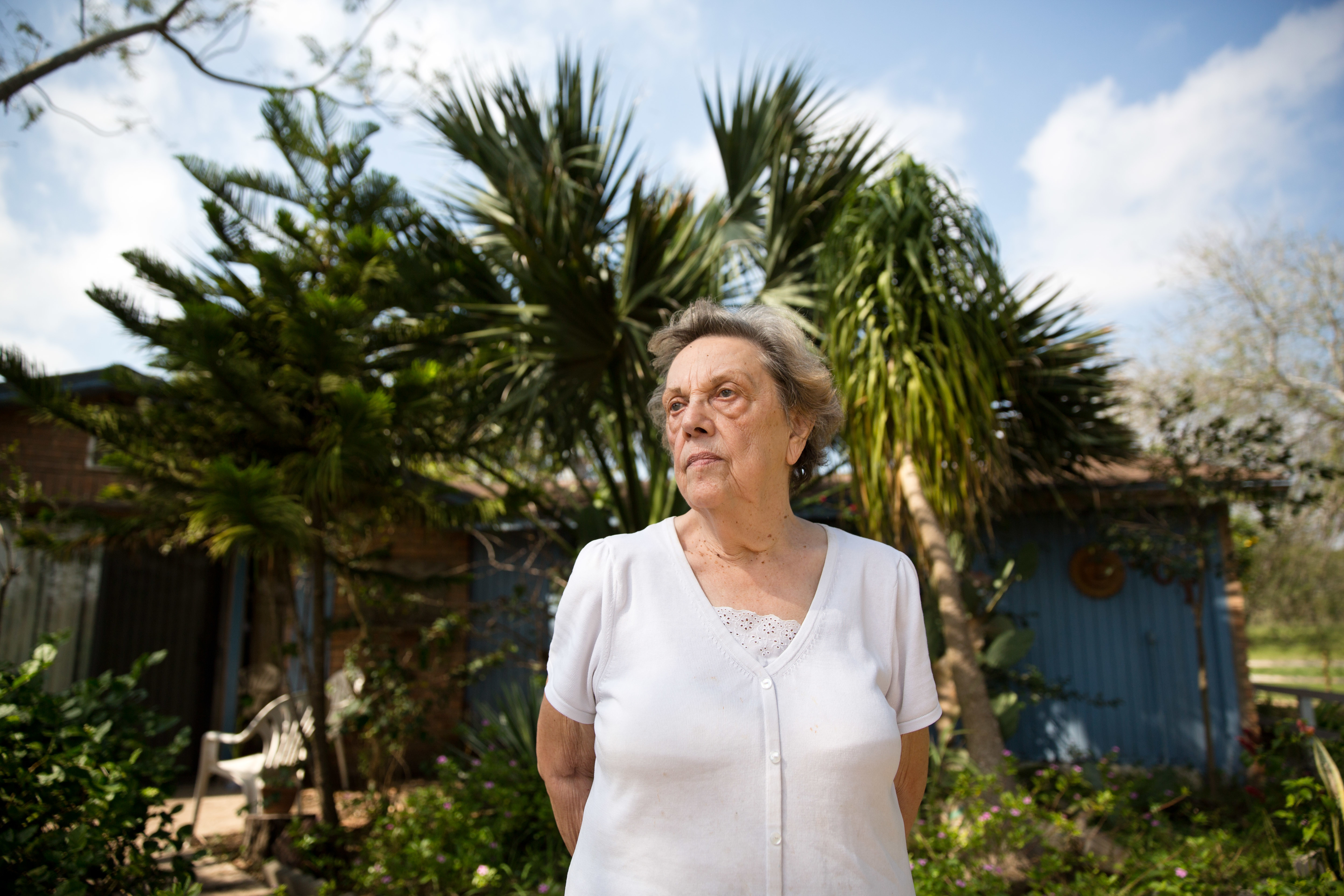 Pamela Taylor has lived in a house on the Texas-Mexico border since the 1950s. It's on American soil, but now sits south of the border fence in an area critics refer to as a 