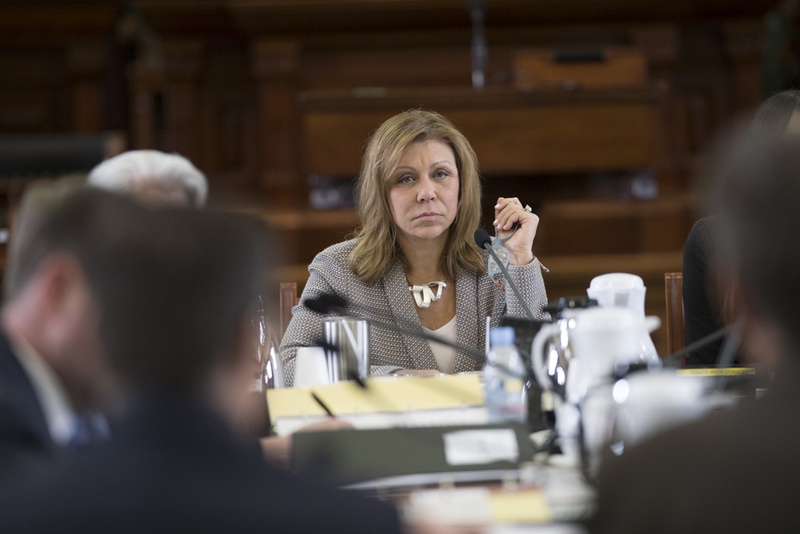 State Sen. Joan Huffman, R-Houston, during a meeting of the Senate State Affairs Committee on March 27, 2017.&nbsp;