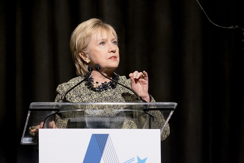 Former presidential candidate Hillary Clinton at an Annie's List lunch in Houston on Friday April 7, 2017. 
