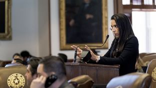 State Rep. Dawnna Dukes, D-Austin, speaks on the House floor during the budget debate on April 6, 2017.