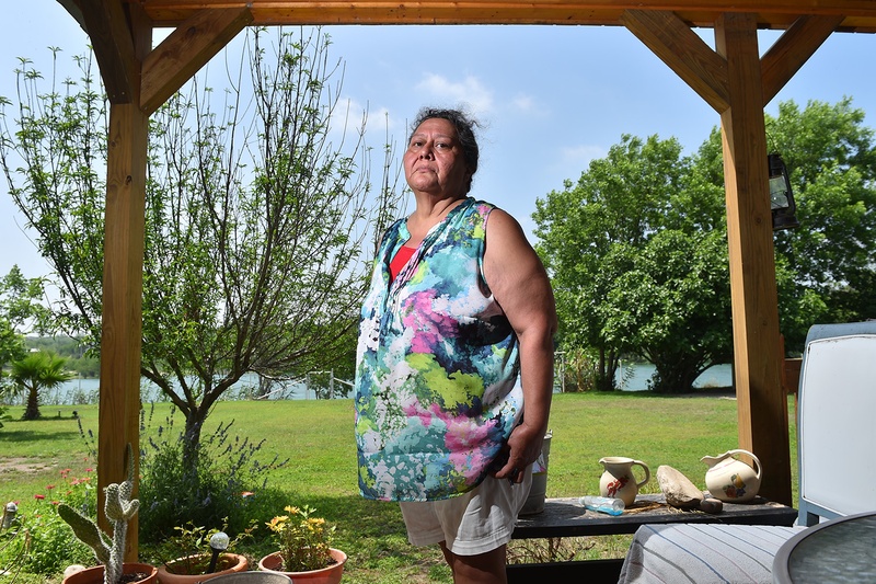 Maria Villarreal at her Val Verde County home along the Rio Grande on April 21, 2017.