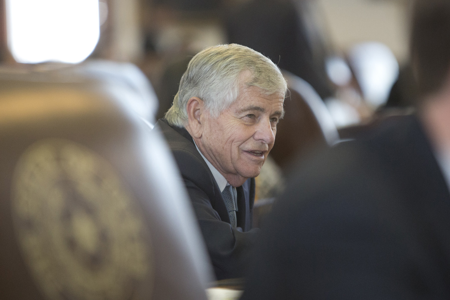 State Rep. Tom Craddick, R-Midland, at his desk in the House after passage of House Bill 62 — a statewide ban on texting while driving — on May 19, 2017.