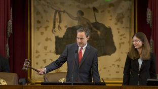 House Speaker Joe Straus adjourns the House sine die on May 29, 2017. "Sine die" means without any future date being designated for resumption.