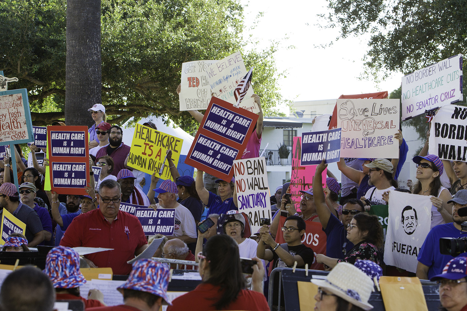 Protesters turned out for U.S. Sen. Ted Cruz's Fourth of July visit to McAllen.