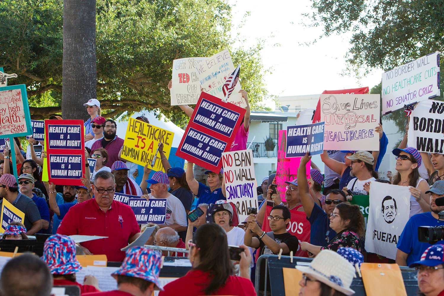 Protesters turned out for U.S. Sen. Ted Cruz's Fourth of July visit to McAllen.