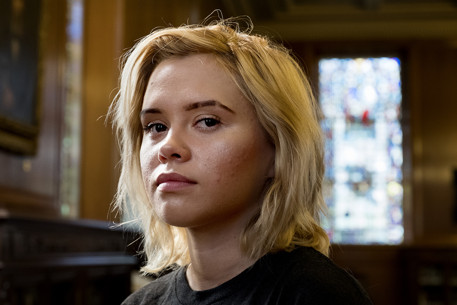 Sierra Smith in Baylor's Armstrong Browning Library.