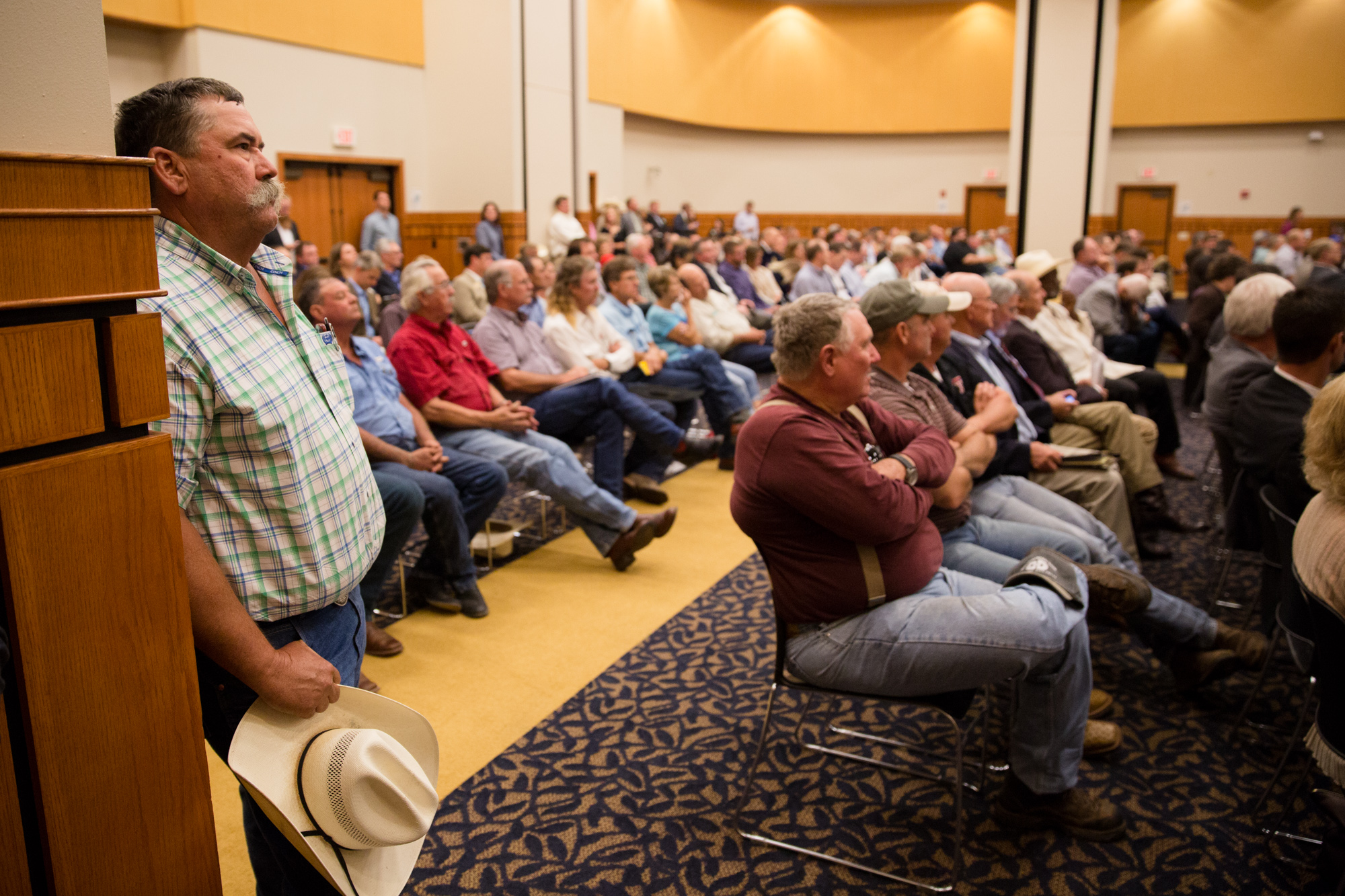 Texan farmers fill the university center at Angelo State University to speak with U.S. Rep. Mike Conaway and other members of the House Committee on Agriculture about the 2018 Farm Bill on July 31, 2017.