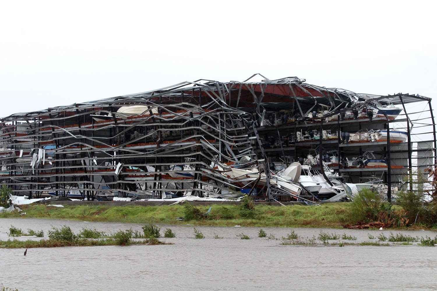 Texas state troopers are shown in Rockport on Aug. 26, 2017, the day after the town sustained heavy damage from Hurricane Harvey. 