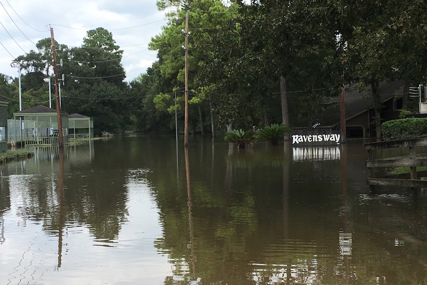The Ravensway subdivision in Cypress near Houston where Dick Smith lives on Aug. 30, 2017, following Hurricane Harvey.