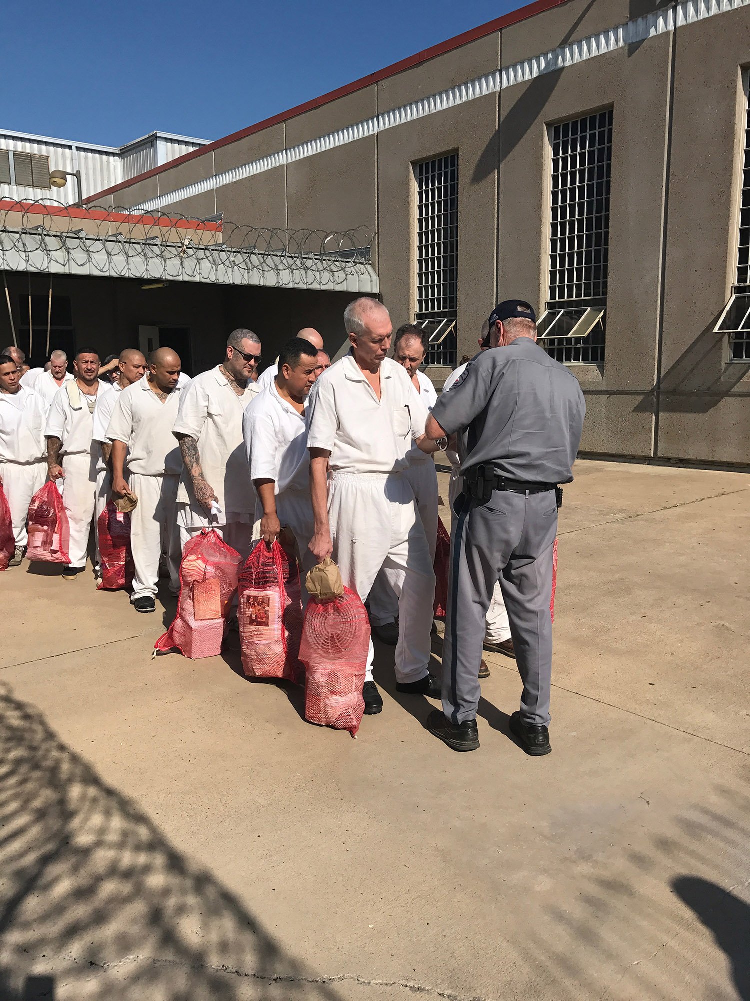 Inmates return to the Texas Department of Criminal Justice's Ramsey and Terrell units from the Estelle Unit on Sept. 16. Prisoners were evacuated from state prisons in Brazoria County during flooding from Hurricane Harvey.