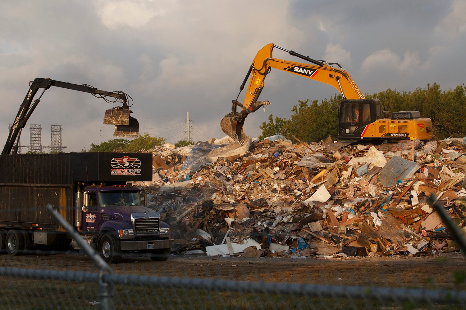 One of three approved debris removal sites in Port Arthur, where some residents have raised concerns about the city’s plans for post-Harvey clean up. 