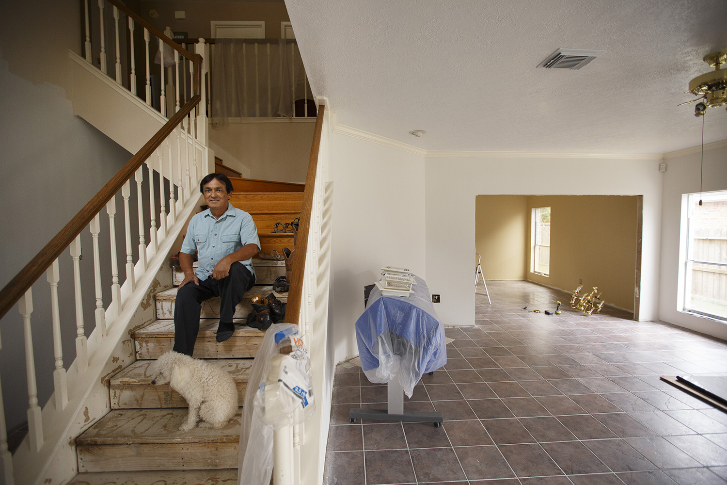 Gabriel Segovia at his home in north Houston on Friday, Oct. 20, 2017. Segovia and his wife decided to remain in their home during renovations after it flooded during Hurricane Harvey.  