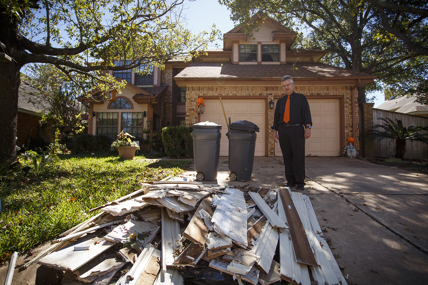 Michael Bolton at his home in northwest in Houston on Monday, Oct. 23, 2017. Bolton said his house is eligible for a buyout under FEMA criteria but doesn't qualify under local flood control district criteria.