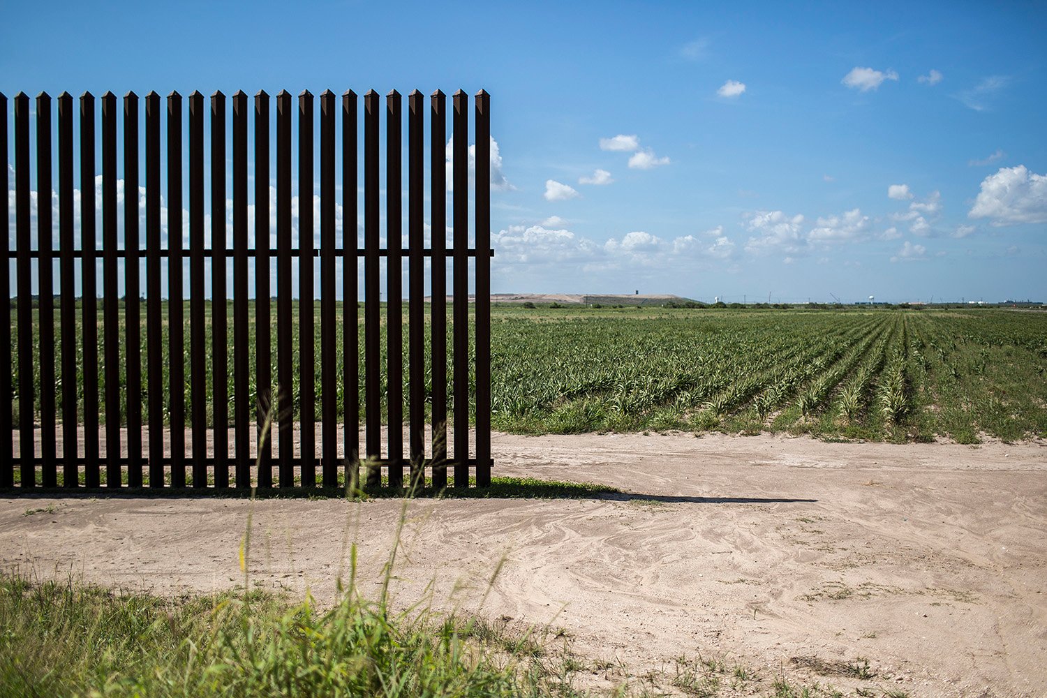 The end of a segment of border wall just east of Oklahoma Ave. on Aug. 11, 2017. 