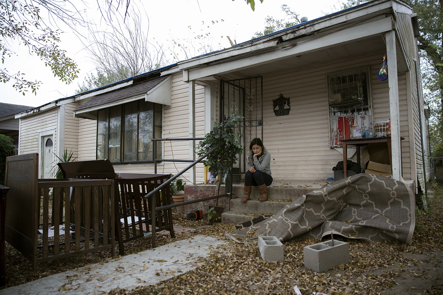After FEMA cancelled her hotel stay, Anita Miranda, her mother and three teenage siblings had to go back to their home, even though it was severely damaged by Hurricane Harvey. 