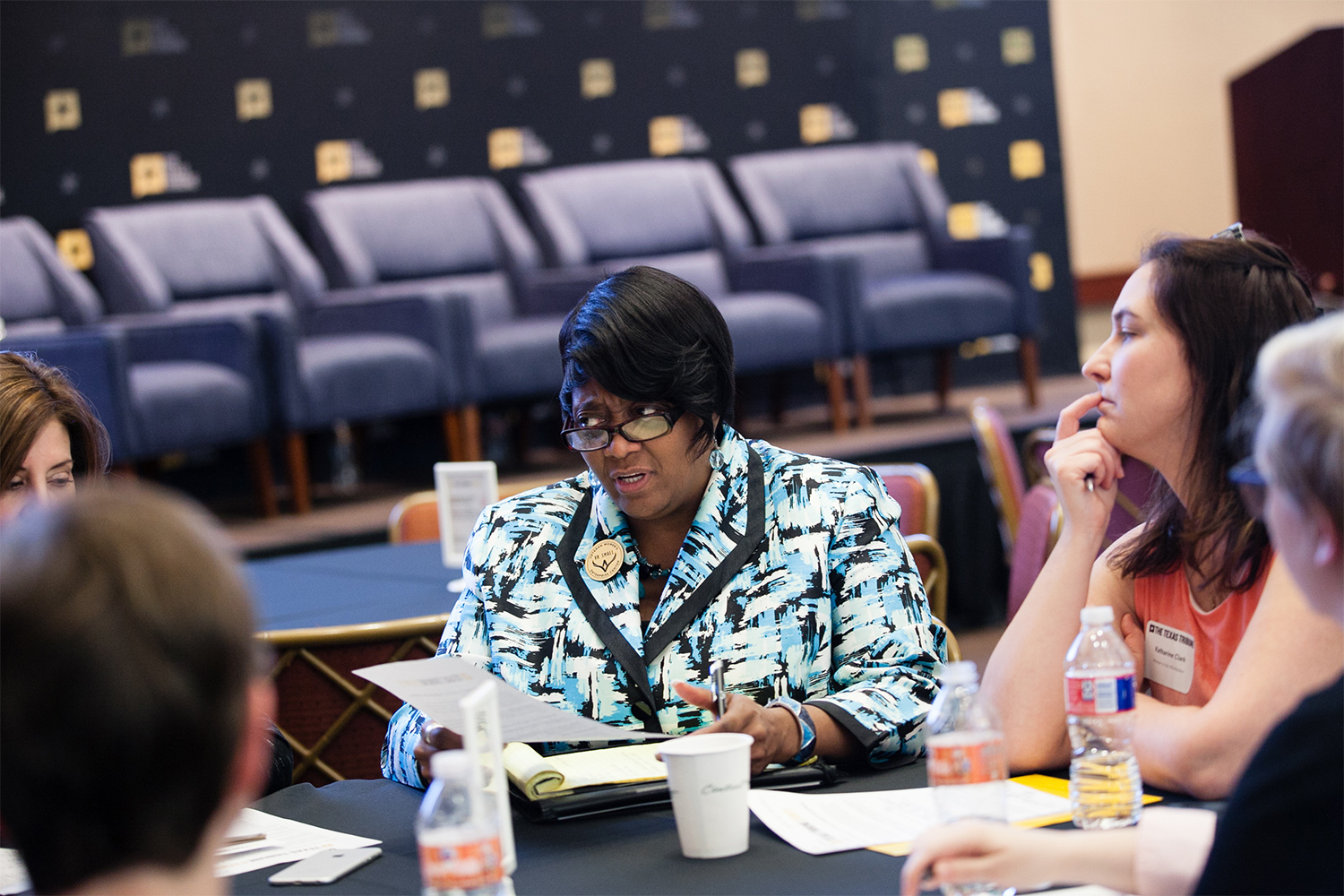 Attendees of At the Table: A Symposium on Texas Women stayed after the main panels for a roundtable discussion on specific issues facing women they find important.