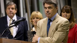 Nov 13, 2012 - Texas Gov. Rick Perry and Lt. Gov. David Dewhurst hold a press conference on proposed legislation regarding drug testing for state benefit recipients at Austin Glass and Mirror in east Austin.