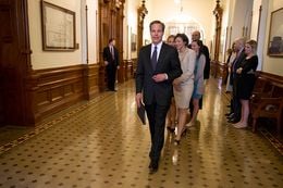 Speaker Joe Straus walks toward the House on Jan. 8, 2013, the opening day of the 83rd Texas Legislature.