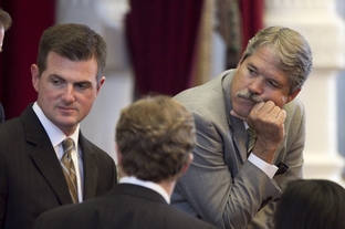 State Rep. Brandon Creighton, R-Conroe, and Rep. Larry Taylor, R-Friendswood, in the House on June 27, 2011.