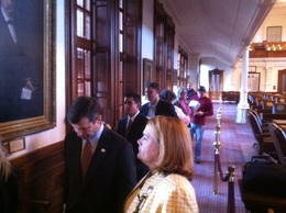Newly-elected state Rep. David Simpson at the head of the line to prefile bills on Nov. 8, 2010.
